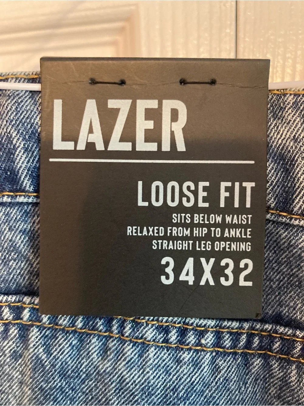 Lazer Men’s Relaxed Fit Jeans - Medium Wash Blue - 34
